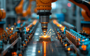 Robotic-arm-is-working-smartly-in-the-production-line-while_46370547