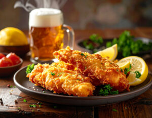 golden-fried-fish-with-lemon-and-parsley-served-on-a-plate_77186622